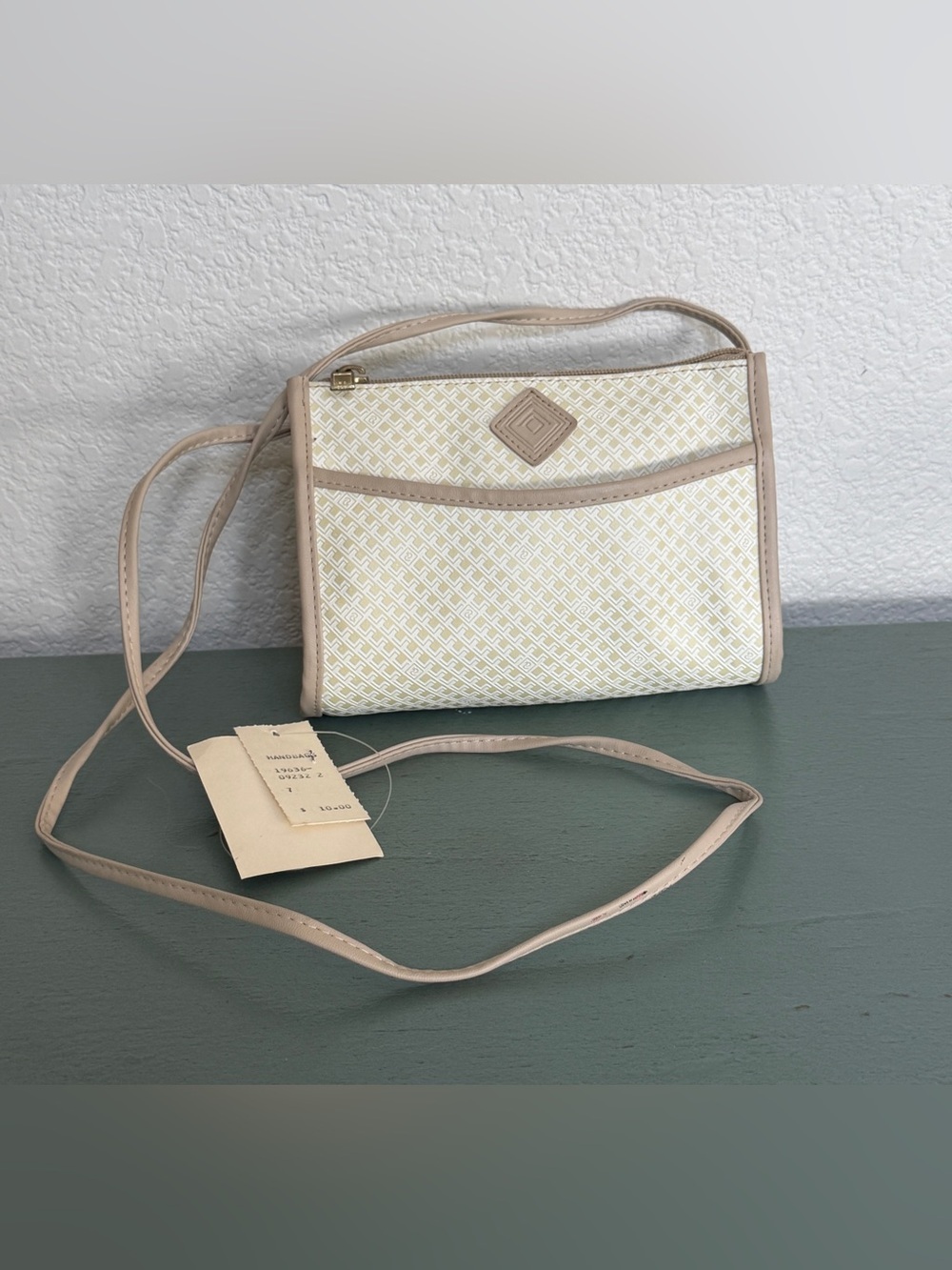 NWT Deadstock Vintage 1980s Liz Claiborne Monogram Grid Crossbody Bag